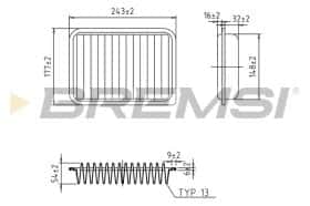Повітряний фільтр Bremsi fa1024
