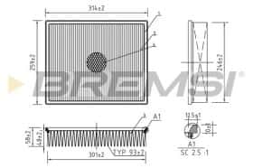 Повітряний фільтр Bremsi fa1592