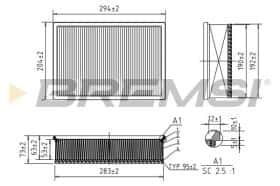 Повітряний фільтр Bremsi fa0621