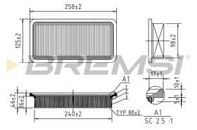 Повітряний фільтр Bremsi fa1364