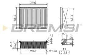 Воздушный фильтр Bremsi fa1249