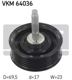 Обводной ролик поликлинового ремня SKF vkm64036