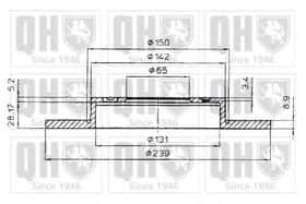 Тормозной диск Quinton Hazell BDC4763