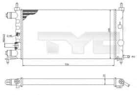 Радіатор охолодження двигуна TYC 725-0025-R