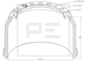 Гальмівний барабан PE Automotive 016.403-00A
