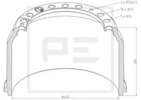 Гальмівний барабан PE Automotive 036.403-00A