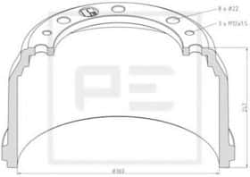 Гальмівний барабан PE Automotive 036.420-00A