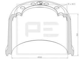 Гальмівний барабан PE Automotive 046.428-00A