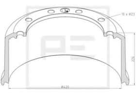Гальмівний барабан PE Automotive 046.698-00A