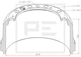 Гальмівний барабан PE Automotive 366.000-00A