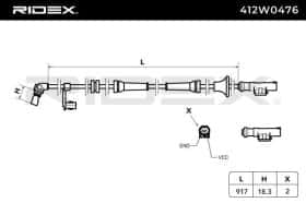 Датчик ABS RIDEX 412w0476