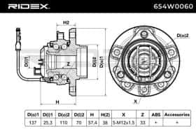 Ступица колеса RIDEX 654w0060