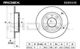 Тормозной диск RIDEX 82b0416