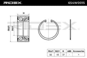 Подшипник ступицы колеса RIDEX 654w0015