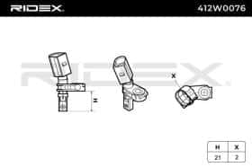 Датчик ABS RIDEX 412w0076