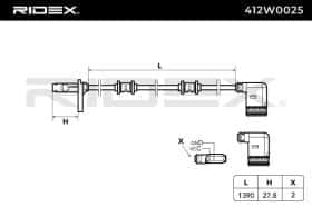 Датчик ABS RIDEX 412w0025