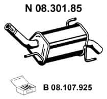 Глушитель выхлопных газов конечный Eberspächer 08.301.85