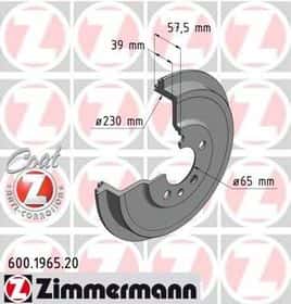 Тормозной барабан Zimmermann 600.1965.20