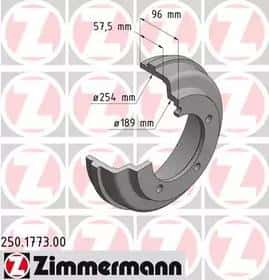 Тормозной барабан Zimmermann 250.1773.00