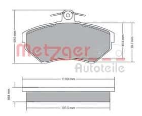 Тормозные колодки Metzger 1170214