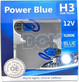 Автолампа Brevia Power Blue H3 PK22s 55 W темно-голубая 12030PBS