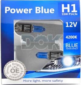 Автолампа Brevia Power Blue H1 P14,5s 55 W темно-голубая 12010PBS