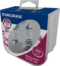 Автолампа Tungsram Megalight Ultra +90 H7 PX26d 55 W прозоро-блакитна 58520SXU2PL