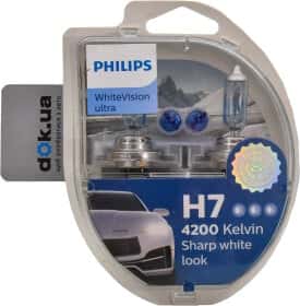 Автолампа Philips WhiteVision Ultra H7 PX26d 55 W біла 12972WVUSM