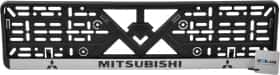 Рамка номерного знака Штурмовик 3391 колір чорний із сріблястим на Mitsubishi