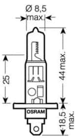 Автолампа Osram Original Line H1 P14,5s 70 W прозрачная 6415501b