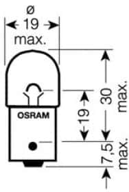 Автолампа Osram Ultra Life R10W BA15s 10 W прозрачная 5008ULT02B