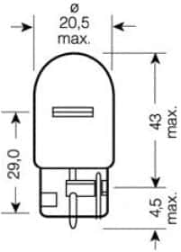 Автолампа Osram Original W21W W3x16d 21 W прозора 7505-02B