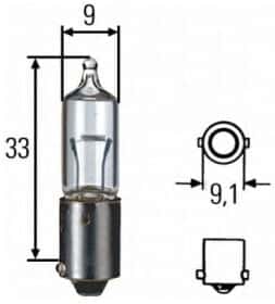 Автолампа Behr Hella Standard H10W BA9s 10 W прозрачная 8GH002473191
