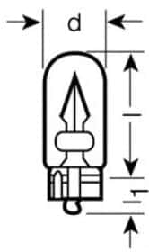 Автолампа Osram Original W3W W2,1x9,5d 3 W прозрачная 284102B