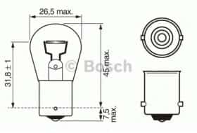 Автолампа Bosch Pure Light P21W BA15s 21 W прозора 1987302607