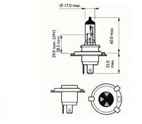 Автолампа SCT Germany H4 P43t-38 55 W 60 W прозрачная 202792
