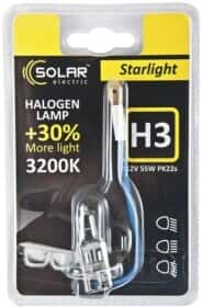 Автолампа Solar Starlight +30 H3 PK22s 55 W прозрачная 1203B1