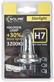 Автолампа Solar Starlight +30 H7 PX26d 55 W прозрачная 1207B1