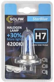 Автолампа Solar StarBlue H7 PX26d 55 W темно-блакитна 1247B1