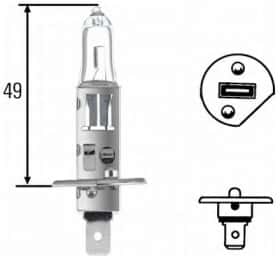 Автолампа Behr Hella H1 P14,5s 70 W прозрачная 8GH002089491