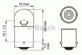 Автолампа Bosch R10W BA15s 10 W прозрачная 1987302283