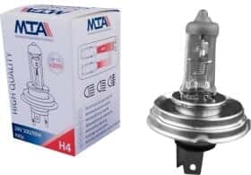 Автолампа MTA H4 P45t 90 W 100 W прозрачная 84215HBC1