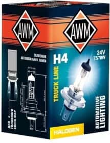 Автолампа Awm H4 P43t 70 W 75 W прозрачная 410300018