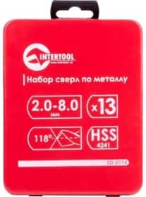 Набор сверл Intertool спиральных по металлу SD-0114 2-8 мм 13 шт.