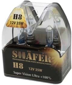 Автолампа Shafer Super Vision Ultra +100% H8 PGJ19-1 35 W прозрачно-голубая SL3008