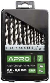 Набор сверл Apro спиральных по металлу 810202 2-8 мм 13 шт.