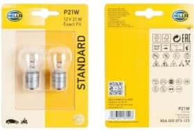 Автолампа Behr Hella Standard P21W BA15s 21 W прозрачная 8GA002073123