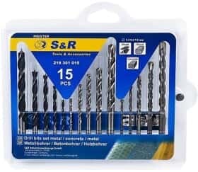 Набор сверл S&R спиральных по металлу и бетону Meister 216301015 4-8 мм 15 шт.