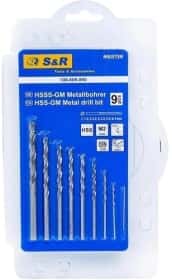 Набор сверл S&R спиральных по металлу Meister 108809090 1-5 мм 9 шт.