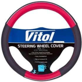 Чехол на руль Vitol 17003 эко-кожа цвет красный